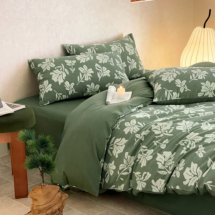 91家纺网 家纺一手货源 找家纺 琪格格纺织 2025新款磨毛印花四件套 慕叶