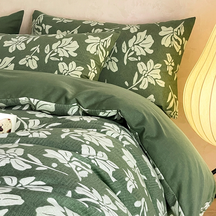 91家纺网 家纺一手货源 找家纺 琪格格纺织 2025新款磨毛印花四件套 慕叶