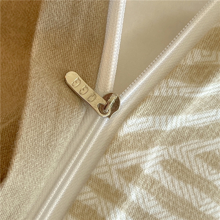 91家纺网 家纺一手货源 找家纺 琪格格纺织 2025新款磨毛印花四件套 南初-咖