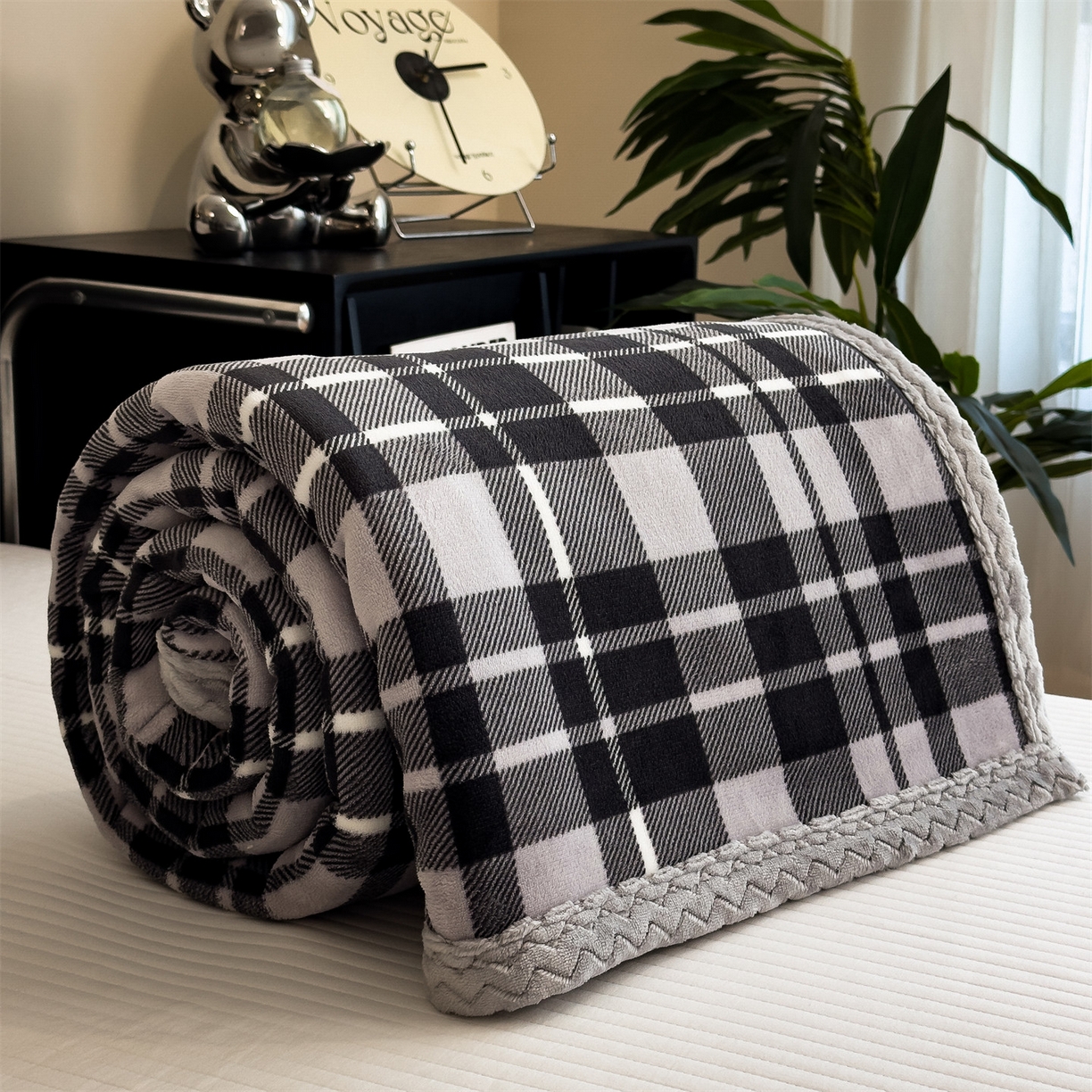 91家纺网 家纺一手货源 找家纺 （总）五月家纺 2025新款多功能牛奶绒中古无印风加厚毛毯