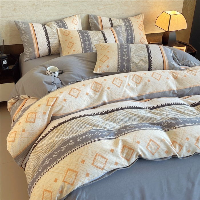 91家纺网 家纺一手货源 找家纺 琪格格纺织 2025新款磨毛印花四件套 维亚