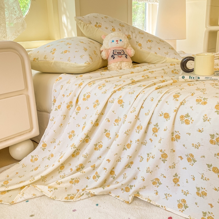 91家纺网 家纺一手货源 找家纺 （总）朵朵家纺 2025新款双层纱单床单床单三件套（可定制尺寸）