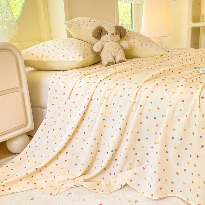 91家纺网 家纺一手货源 找家纺 （总）朵朵家纺 2025新款双层纱单床单床单三件套（可定制尺寸）