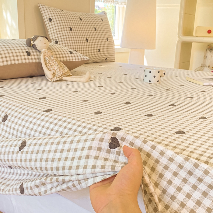 91家纺网 家纺一手货源 找家纺 朵朵家纺 2025新款双层纱单床单床单三件套（可定制尺寸） 心动