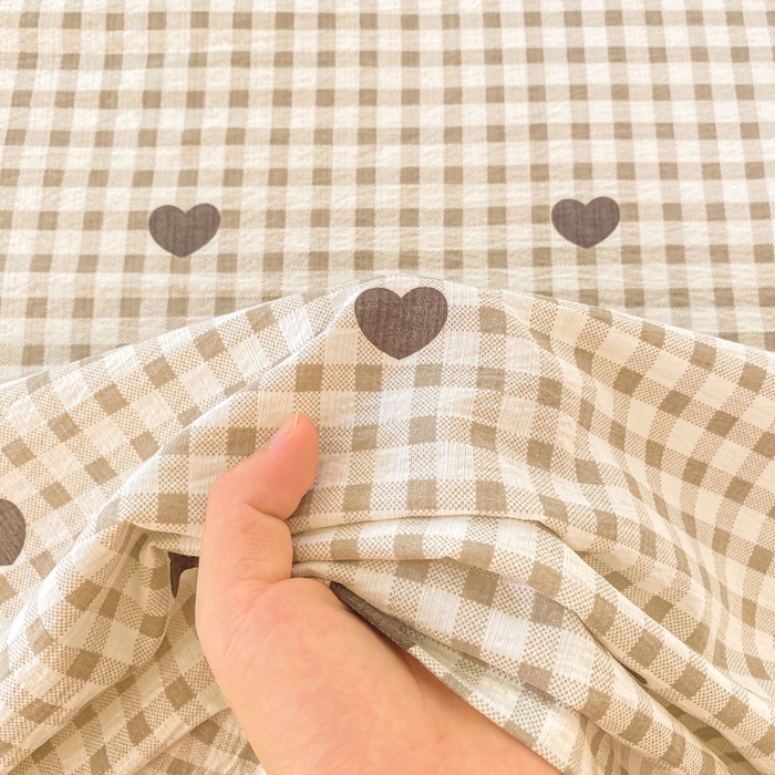 91家纺网 家纺一手货源 找家纺 朵朵家纺 2025新款双层纱单床单床单三件套（可定制尺寸） 心动