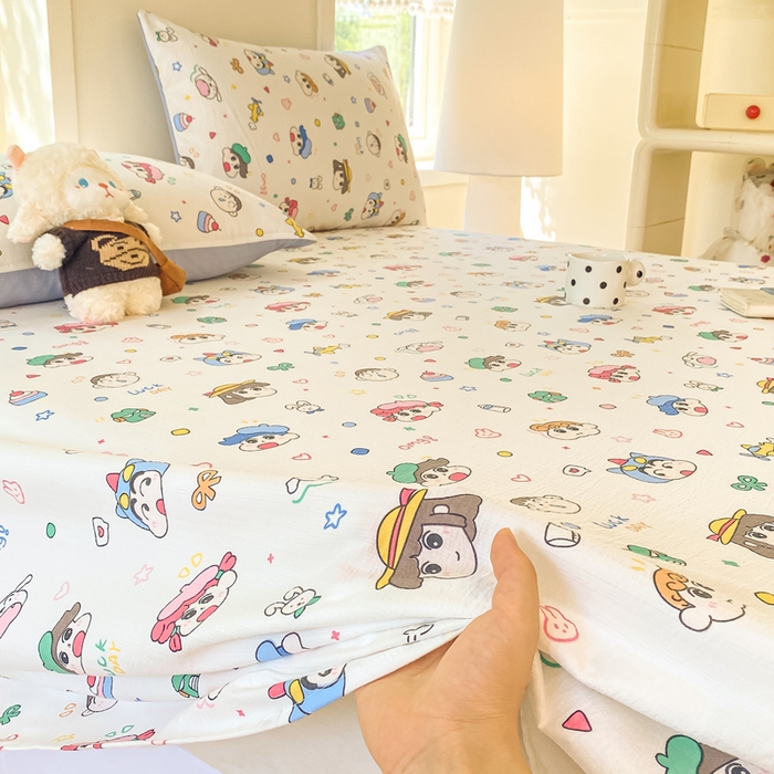 91家纺网 家纺一手货源 找家纺 朵朵家纺 2025新款双层纱单床单床单三件套（可定制尺寸） 快乐重年