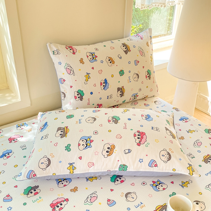 91家纺网 家纺一手货源 找家纺 朵朵家纺 2025新款双层纱单床单床单三件套（可定制尺寸） 快乐重年