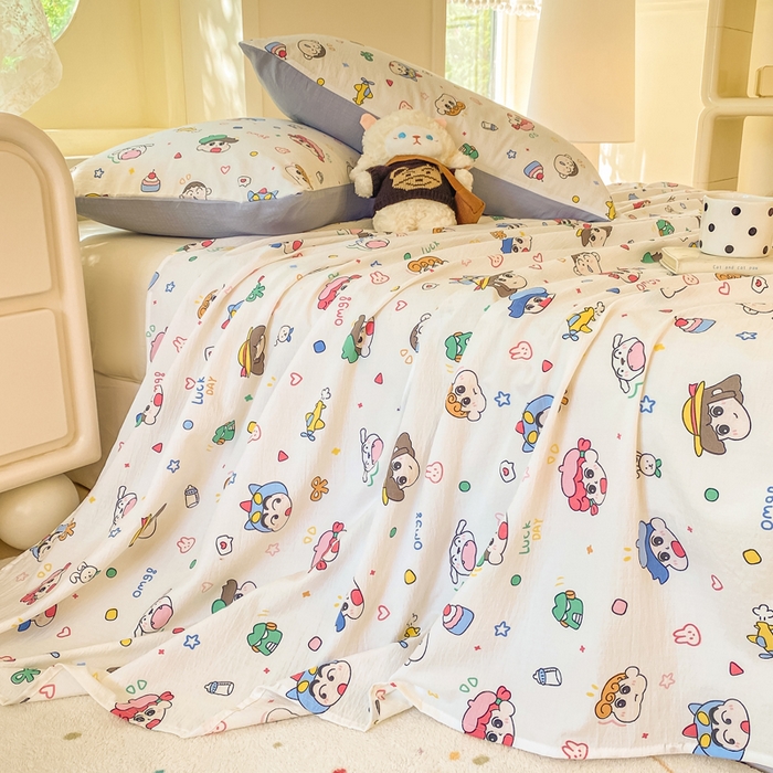 朵朵家纺 2025新款双层纱单床单床单三件套（可定制尺寸） 快乐重年