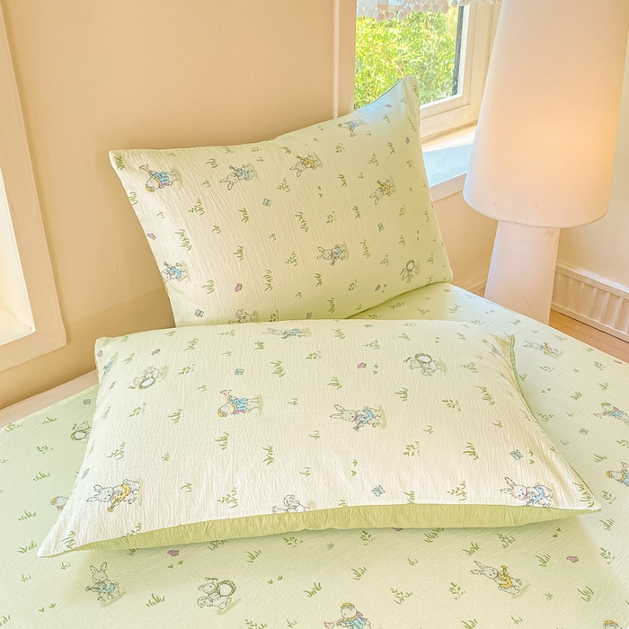 91家纺网 家纺一手货源 找家纺 朵朵家纺 2025新款双层纱单床单床单三件套（可定制尺寸） 音乐派