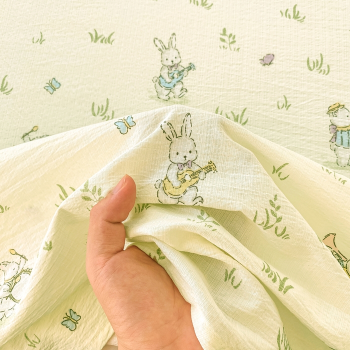 91家纺网 家纺一手货源 找家纺 朵朵家纺 2025新款双层纱单床单床单三件套（可定制尺寸） 音乐派