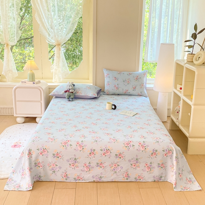 91家纺网 家纺一手货源 找家纺 朵朵家纺 2025新款双层纱单床单床单三件套（可定制尺寸） 沁园春