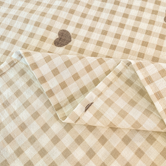 91家纺网 家纺一手货源 找家纺 朵朵家纺 2025新款双层纱单床单床单三件套（可定制尺寸） 心动