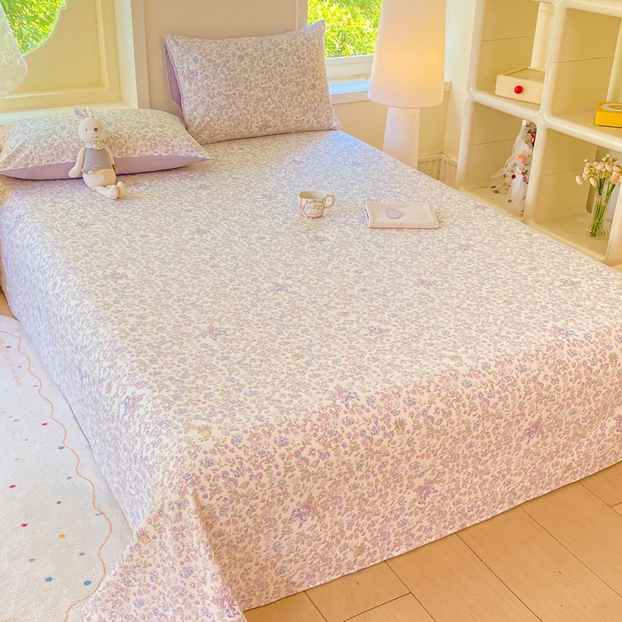 91家纺网 家纺一手货源 找家纺 朵朵家纺 2025新款双层纱单床单床单三件套（可定制尺寸） 锦上添花