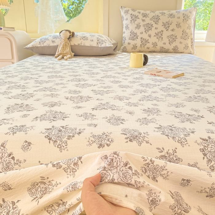 91家纺网 家纺一手货源 找家纺 朵朵家纺 2025新款双层纱单床单床单三件套（可定制尺寸） 浮生如梦