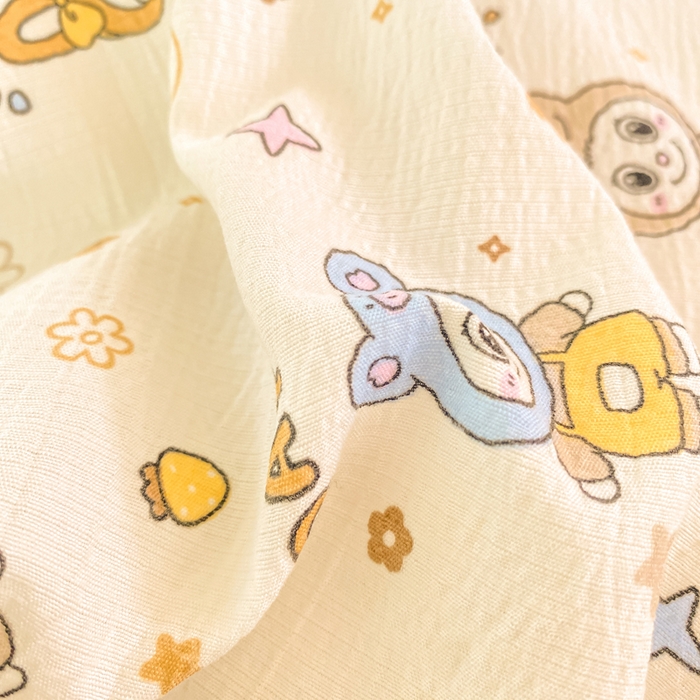 91家纺网 家纺一手货源 找家纺 朵朵家纺 2025新款双层纱单床单床单三件套（可定制尺寸） 布布星球