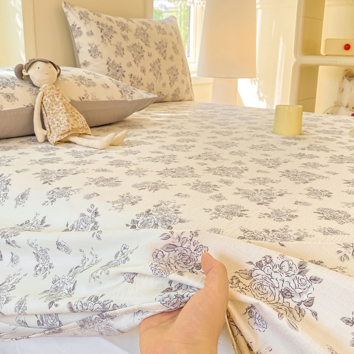 91家纺网 家纺一手货源 找家纺 朵朵家纺 2025新款双层纱单床单床单三件套（可定制尺寸） 浮生如梦