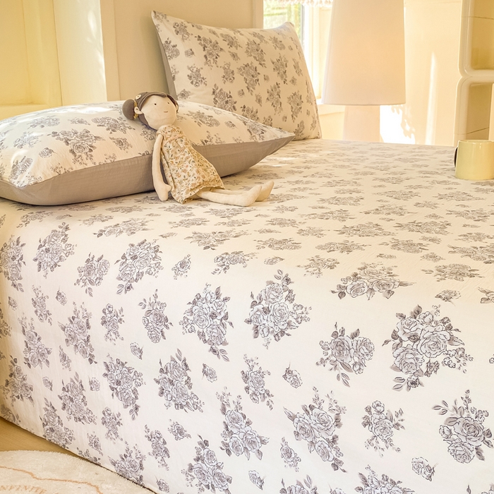 91家纺网 家纺一手货源 找家纺 朵朵家纺 2025新款双层纱单床单床单三件套（可定制尺寸） 浮生如梦