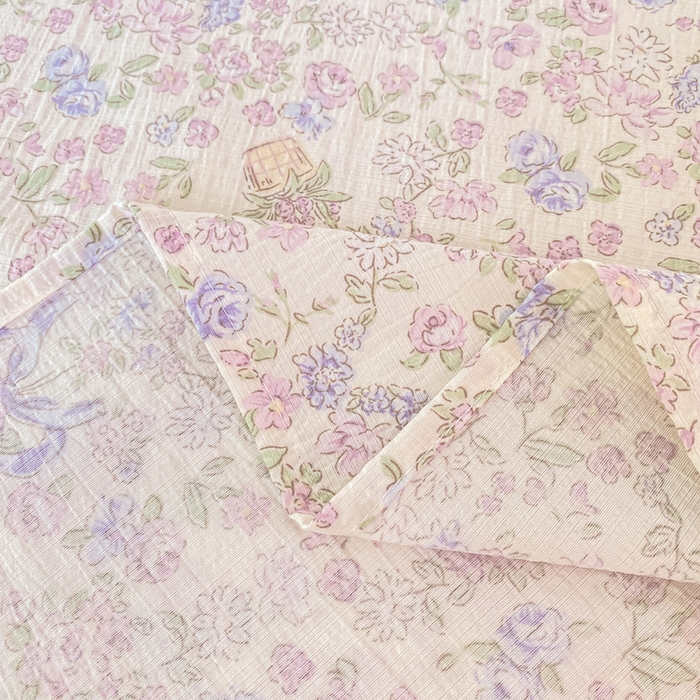 91家纺网 家纺一手货源 找家纺 朵朵家纺 2025新款双层纱单床单床单三件套（可定制尺寸） 锦上添花