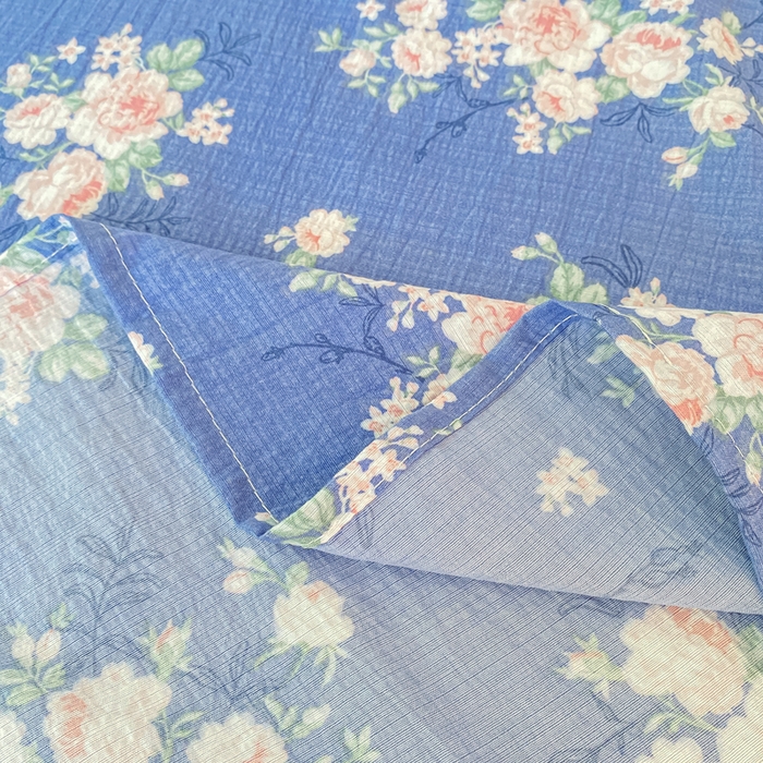 91家纺网 家纺一手货源 找家纺 朵朵家纺 2025新款双层纱单床单床单三件套（可定制尺寸） 国色天香