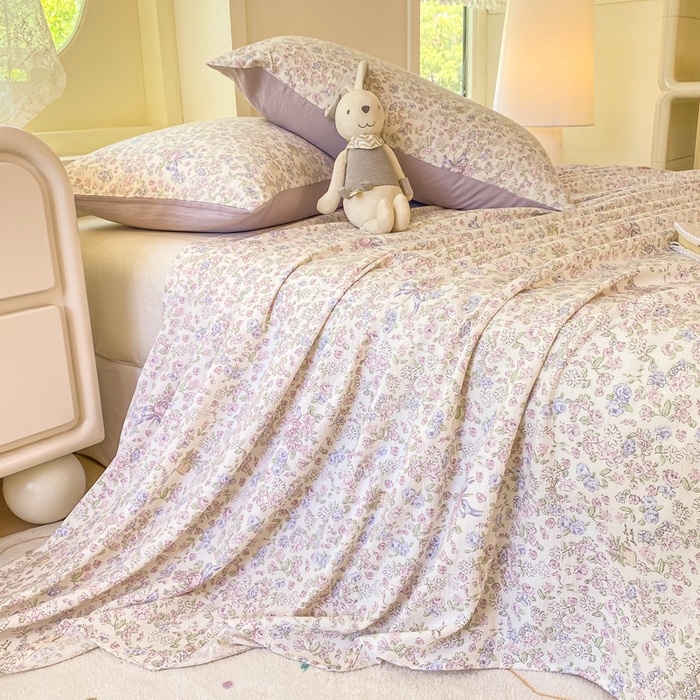 91家纺网 家纺一手货源 找家纺 （总）朵朵家纺 2025新款双层纱单床单床单三件套（可定制尺寸）