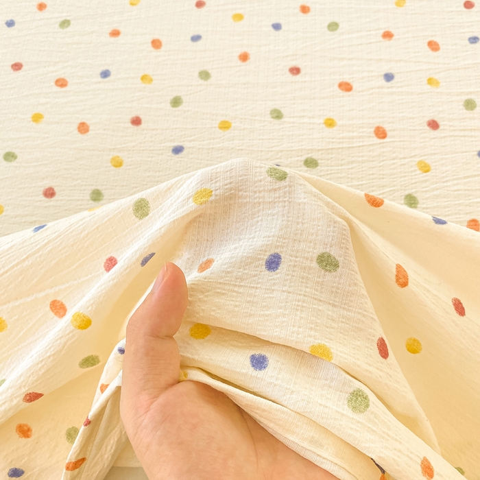 91家纺网 家纺一手货源 找家纺 朵朵家纺 2025新款双层纱单床单床单三件套（可定制尺寸） 幻彩波点