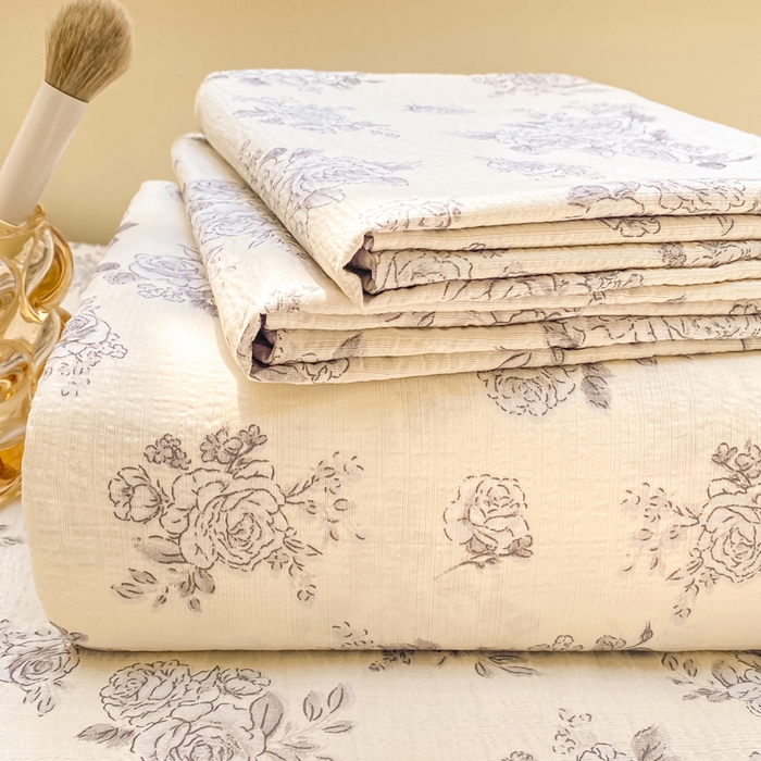 91家纺网 家纺一手货源 找家纺 朵朵家纺 2025新款双层纱单床单床单三件套（可定制尺寸） 浮生如梦