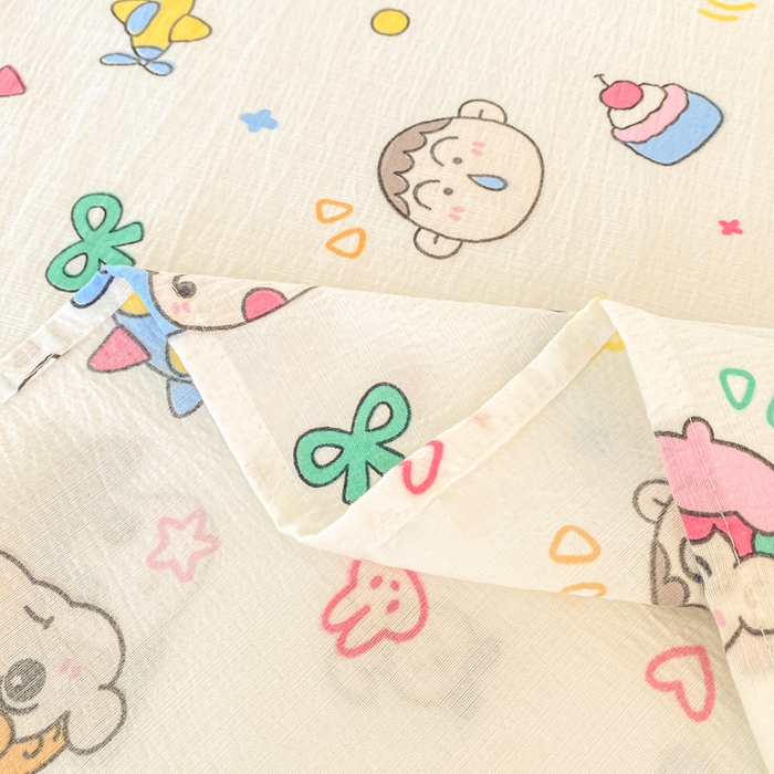 91家纺网 家纺一手货源 找家纺 朵朵家纺 2025新款双层纱单床单床单三件套（可定制尺寸） 快乐重年