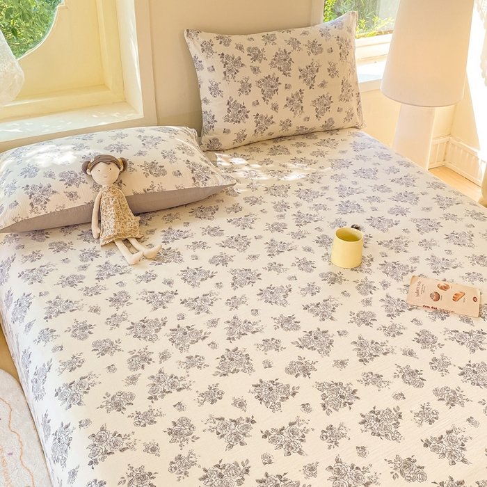 91家纺网 家纺一手货源 找家纺 朵朵家纺 2025新款双层纱单床单床单三件套（可定制尺寸） 浮生如梦