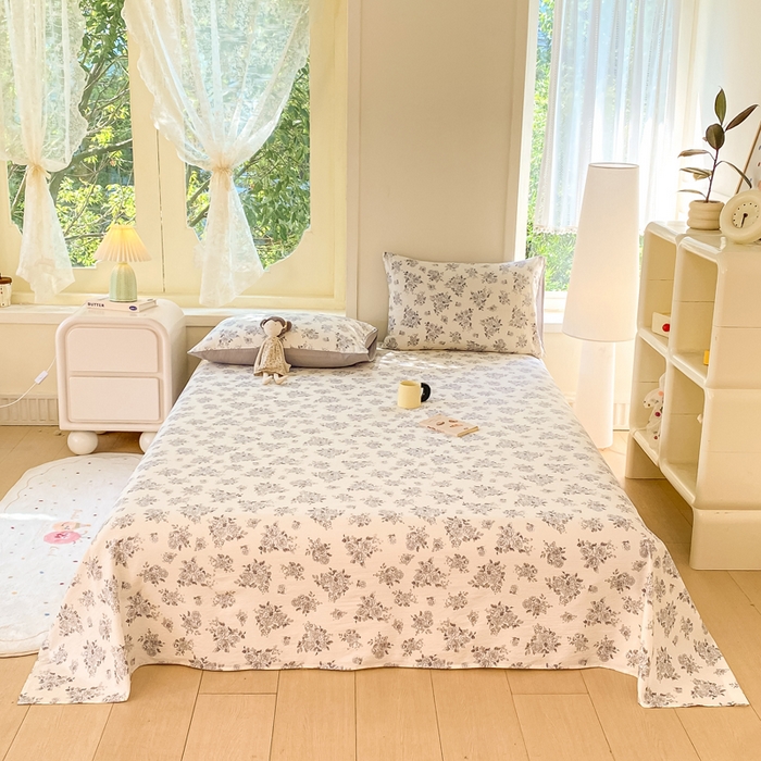 91家纺网 家纺一手货源 找家纺 朵朵家纺 2025新款双层纱单床单床单三件套（可定制尺寸） 浮生如梦