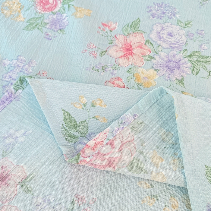 91家纺网 家纺一手货源 找家纺 朵朵家纺 2025新款双层纱单床单床单三件套（可定制尺寸） 沁园春