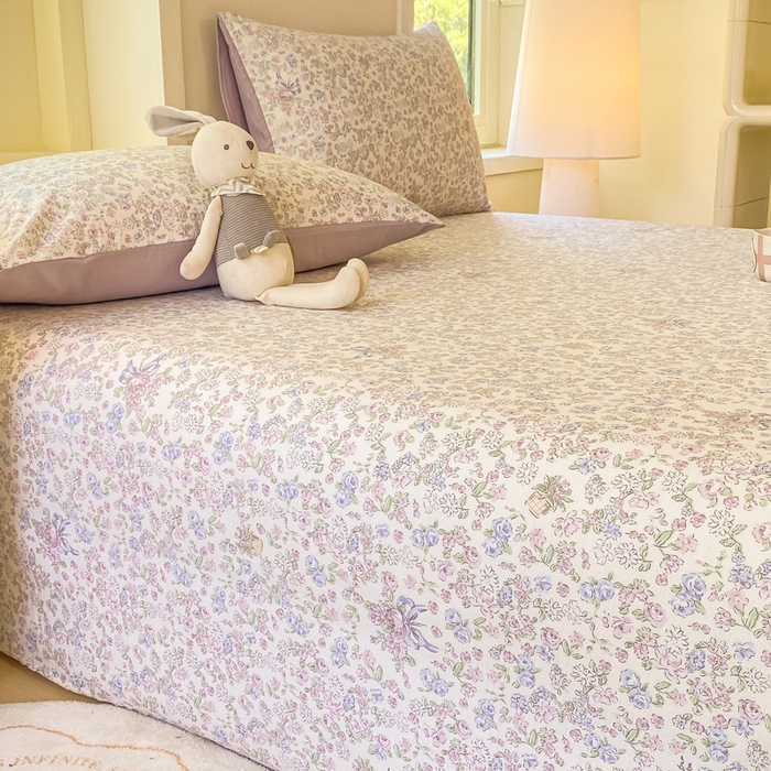 91家纺网 家纺一手货源 找家纺 朵朵家纺 2025新款双层纱单床单床单三件套（可定制尺寸） 锦上添花