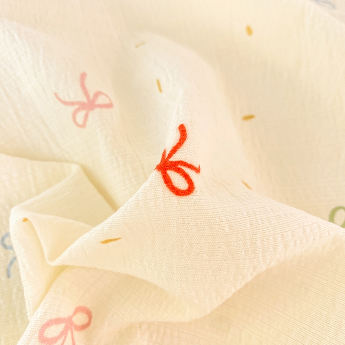 91家纺网 家纺一手货源 找家纺 朵朵家纺 2025新款双层纱单床单床单三件套（可定制尺寸） 奶油蝴蝶结