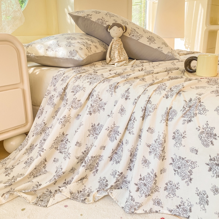 91家纺网 家纺一手货源 找家纺 （总）朵朵家纺 2025新款双层纱单床单床单三件套（可定制尺寸）