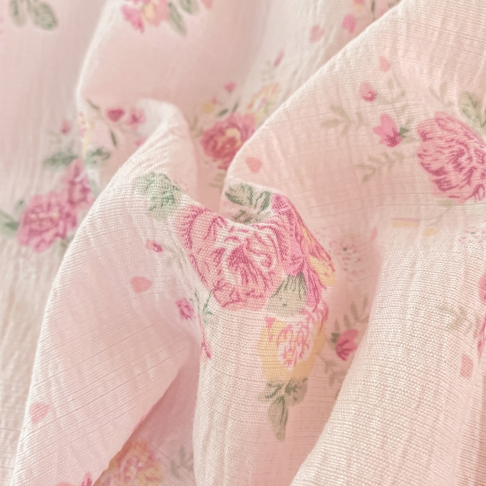 91家纺网 家纺一手货源 找家纺 朵朵家纺 2025新款双层纱单床单床单三件套（可定制尺寸） 玫瑰庄园