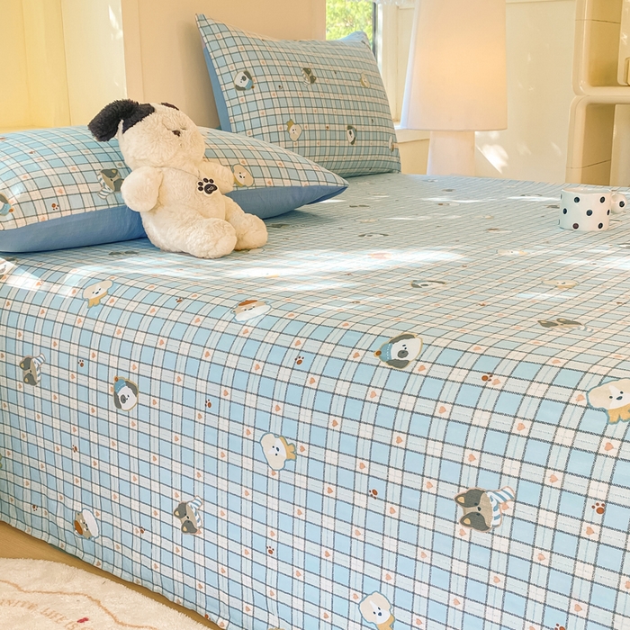 91家纺网 家纺一手货源 找家纺 朵朵家纺 2025新款双层纱单床单床单三件套（可定制尺寸） 淘气乐园