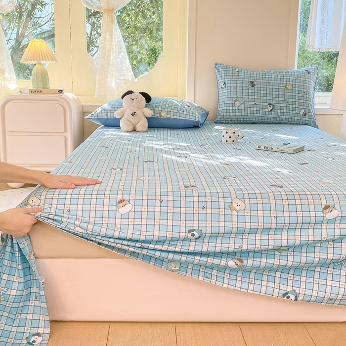 91家纺网 家纺一手货源 找家纺 朵朵家纺 2025新款双层纱单床单床单三件套（可定制尺寸） 淘气乐园