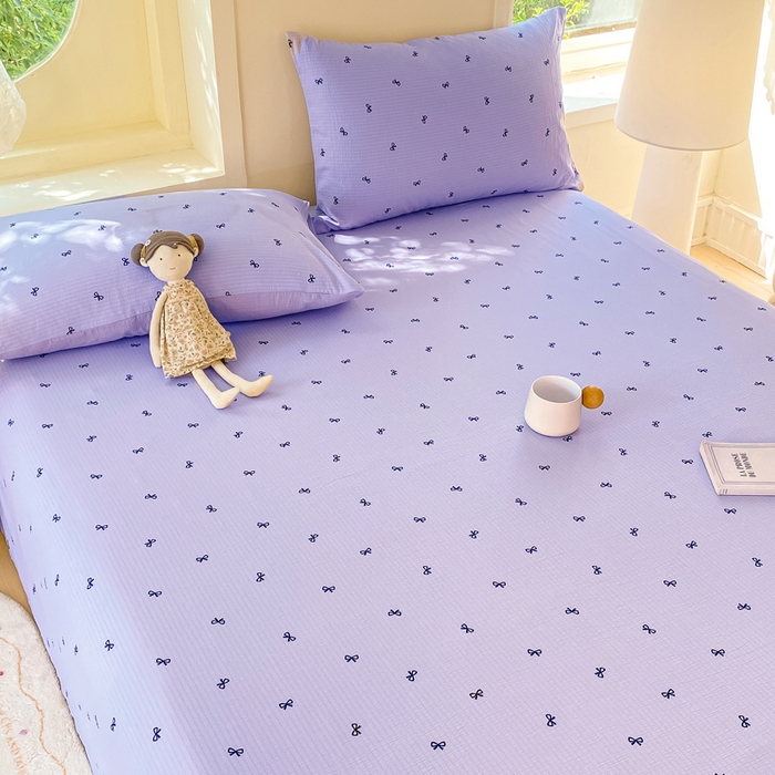 91家纺网 家纺一手货源 找家纺 朵朵家纺 2025新款双层纱单床单床单三件套（可定制尺寸） 幸运结