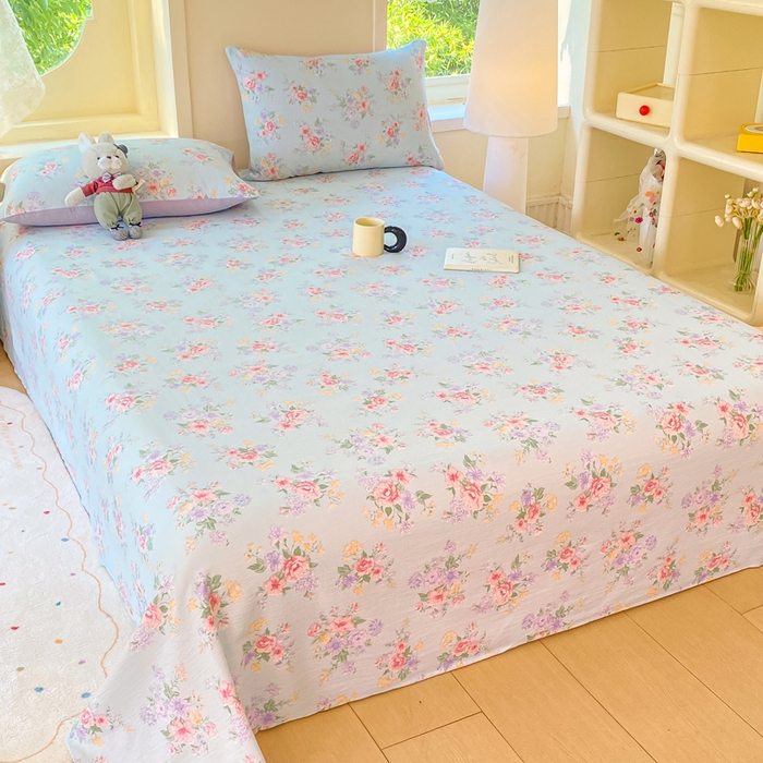 91家纺网 家纺一手货源 找家纺 朵朵家纺 2025新款双层纱单床单床单三件套（可定制尺寸） 沁园春