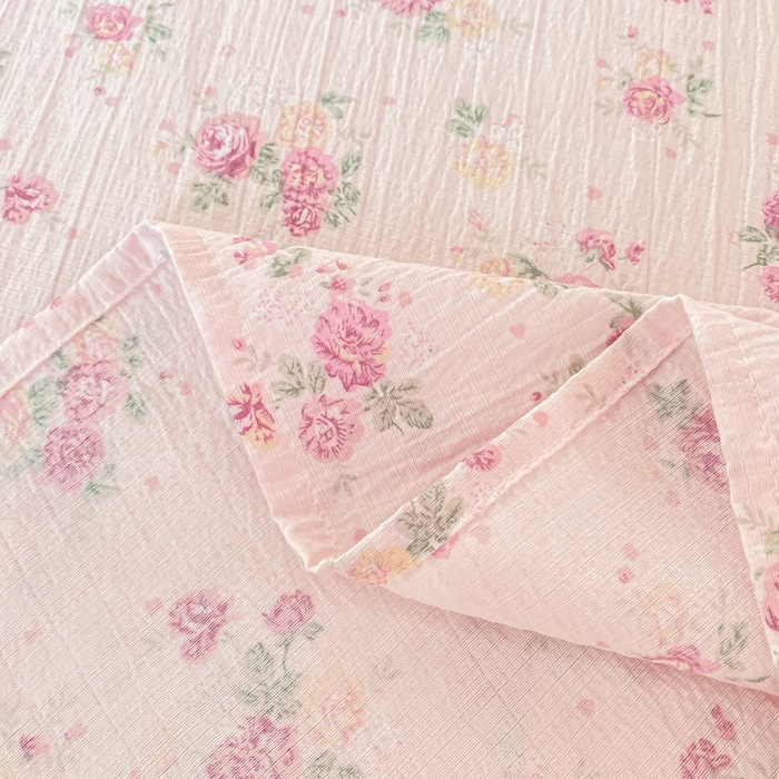 91家纺网 家纺一手货源 找家纺 朵朵家纺 2025新款双层纱单床单床单三件套（可定制尺寸） 玫瑰庄园