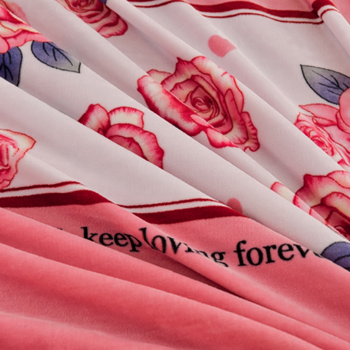 91家纺网 家纺一手货源 找家纺 眠多宝 2025新款8-9斤高克重牛奶绒四件套法莱绒水晶绒金貂绒抖音快手直播热款 爱意满满