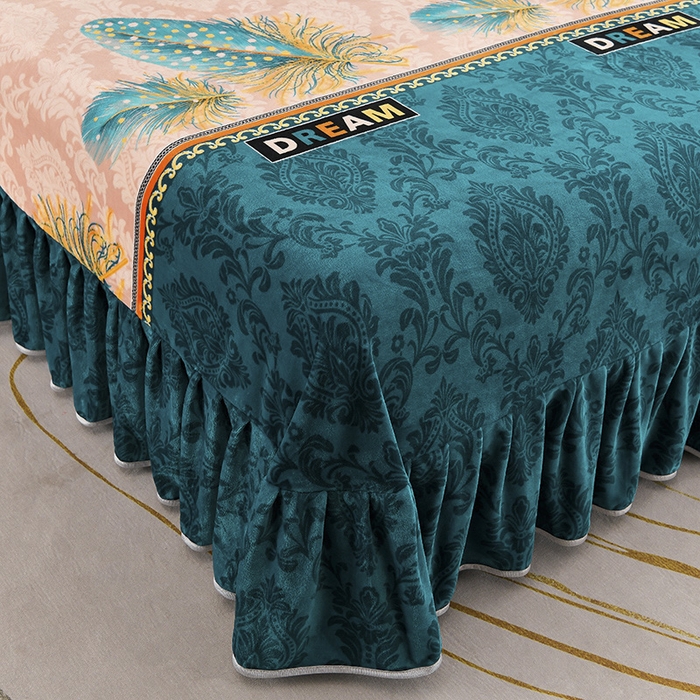 91家纺网 家纺一手货源 找家纺 眠多宝 2025新款8-9斤高克重牛奶绒四件套法莱绒水晶绒金貂绒抖音快手直播热款 凤羽惊鸿