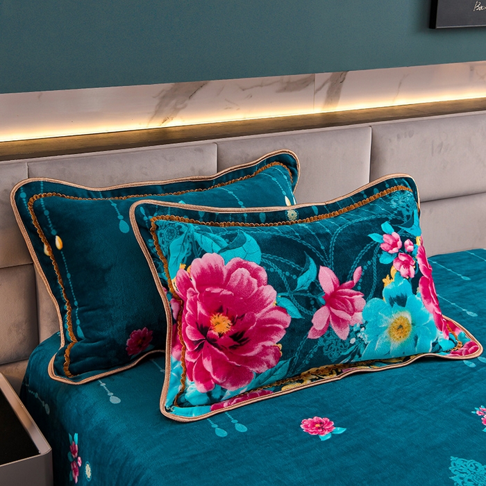 91家纺网 家纺一手货源 找家纺 眠多宝 2025新款8-9斤高克重牛奶绒四件套法莱绒水晶绒金貂绒抖音快手直播热款 富贵袭人