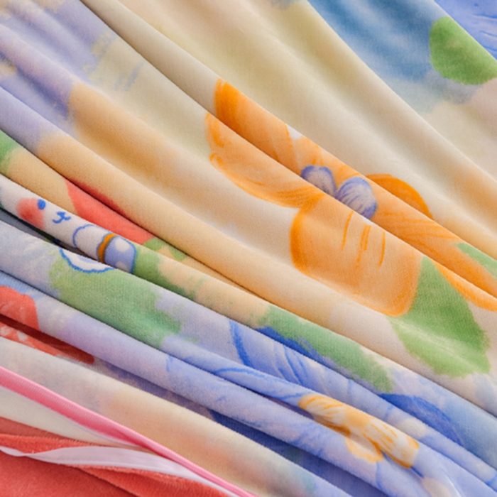 91家纺网 家纺一手货源 找家纺 眠多宝 2025新款8-9斤高克重牛奶绒四件套法莱绒水晶绒金貂绒抖音快手直播热款 花园小兔