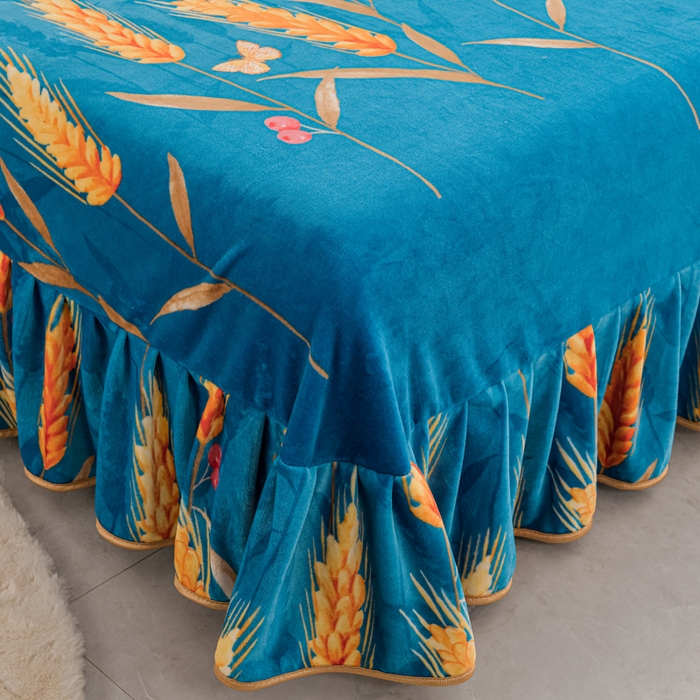 91家纺网 家纺一手货源 找家纺 眠多宝 2025新款8-9斤高克重牛奶绒四件套法莱绒水晶绒金貂绒抖音快手直播热款 金麦穗