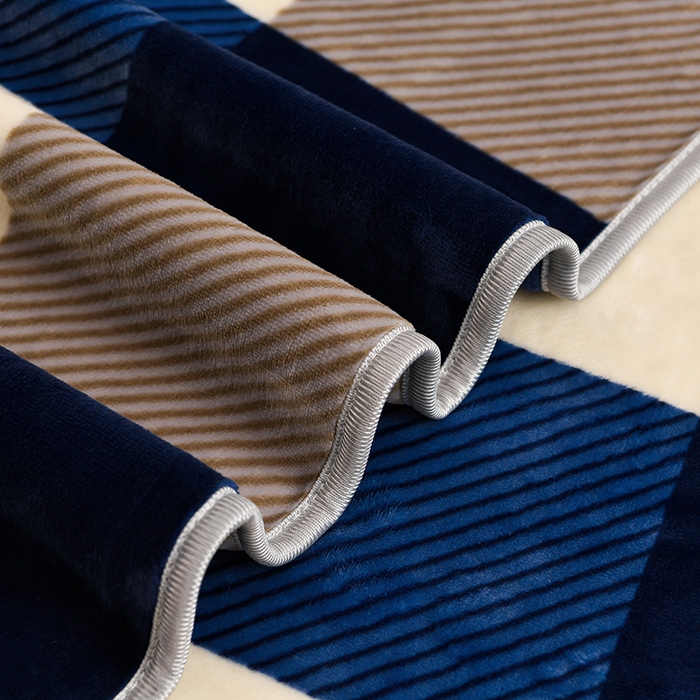 91家纺网 家纺一手货源 找家纺 眠多宝 2025新款8-9斤高克重牛奶绒四件套法莱绒水晶绒金貂绒抖音快手直播热款 蓝大格