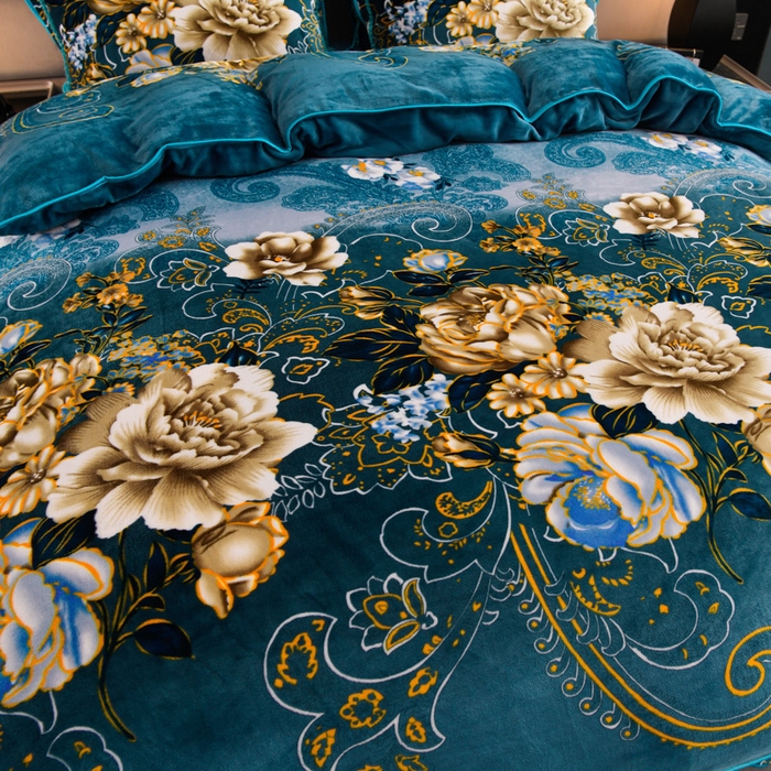 91家纺网 家纺一手货源 找家纺 眠多宝 2025新款8-9斤高克重牛奶绒四件套法莱绒水晶绒金貂绒抖音快手直播热款 绿野仙踪