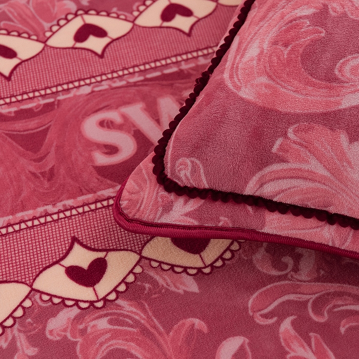 91家纺网 家纺一手货源 找家纺 眠多宝 2025新款8-9斤高克重牛奶绒四件套法莱绒水晶绒金貂绒抖音快手直播热款 甜蜜人生