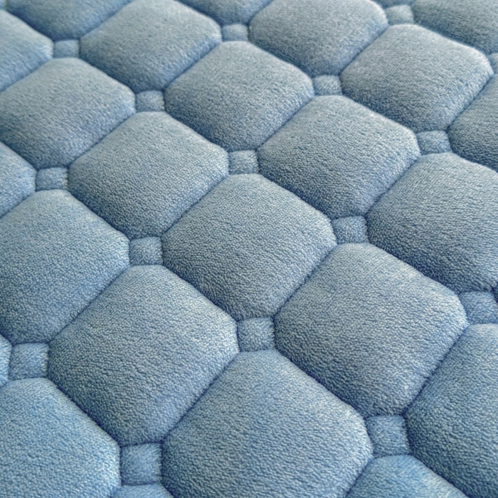 91家纺网 家纺一手货源 找家纺 爱屋及屋 2025新款牛奶绒毛巾绣床垫-学生床 luck狗-海蓝