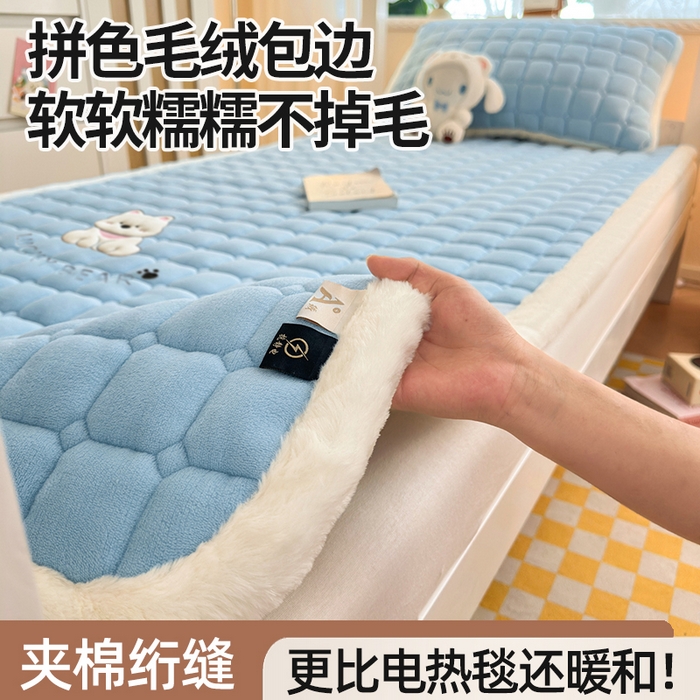 91家纺网 家纺一手货源 找家纺 （总）爱屋及屋 2025新款牛奶绒床垫软垫加绒加厚床褥垫冬季宿舍单人铺地床褥子【填充200g】