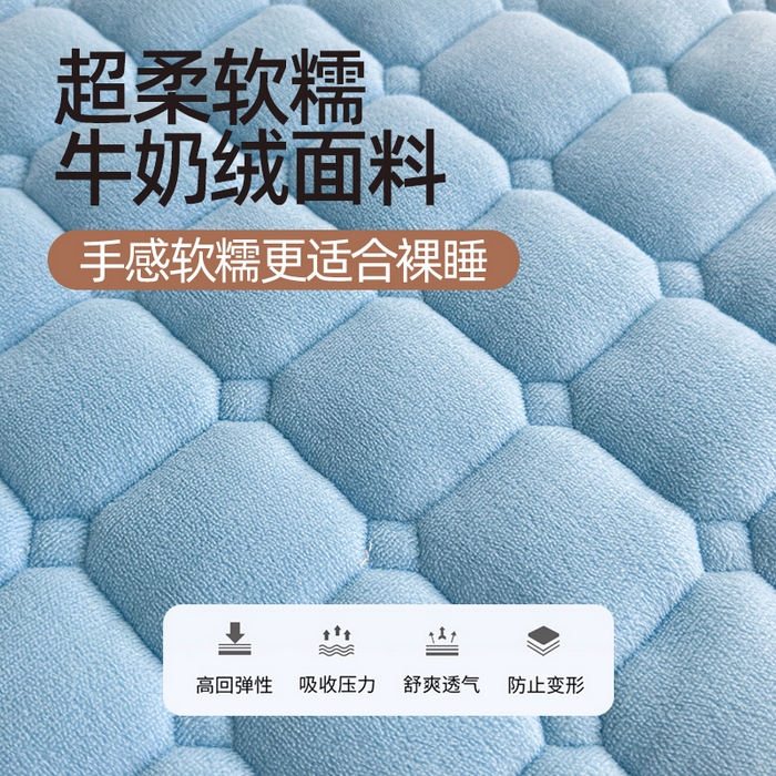 91家纺网 家纺一手货源 找家纺 （总）爱屋及屋 2025新款牛奶绒床垫软垫加绒加厚床褥垫冬季宿舍单人铺地床褥子【填充200g】